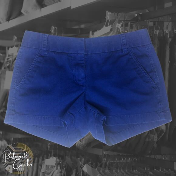 J.Crew Blue Chino Shorts - Size 0 - Picture 1 of 8
